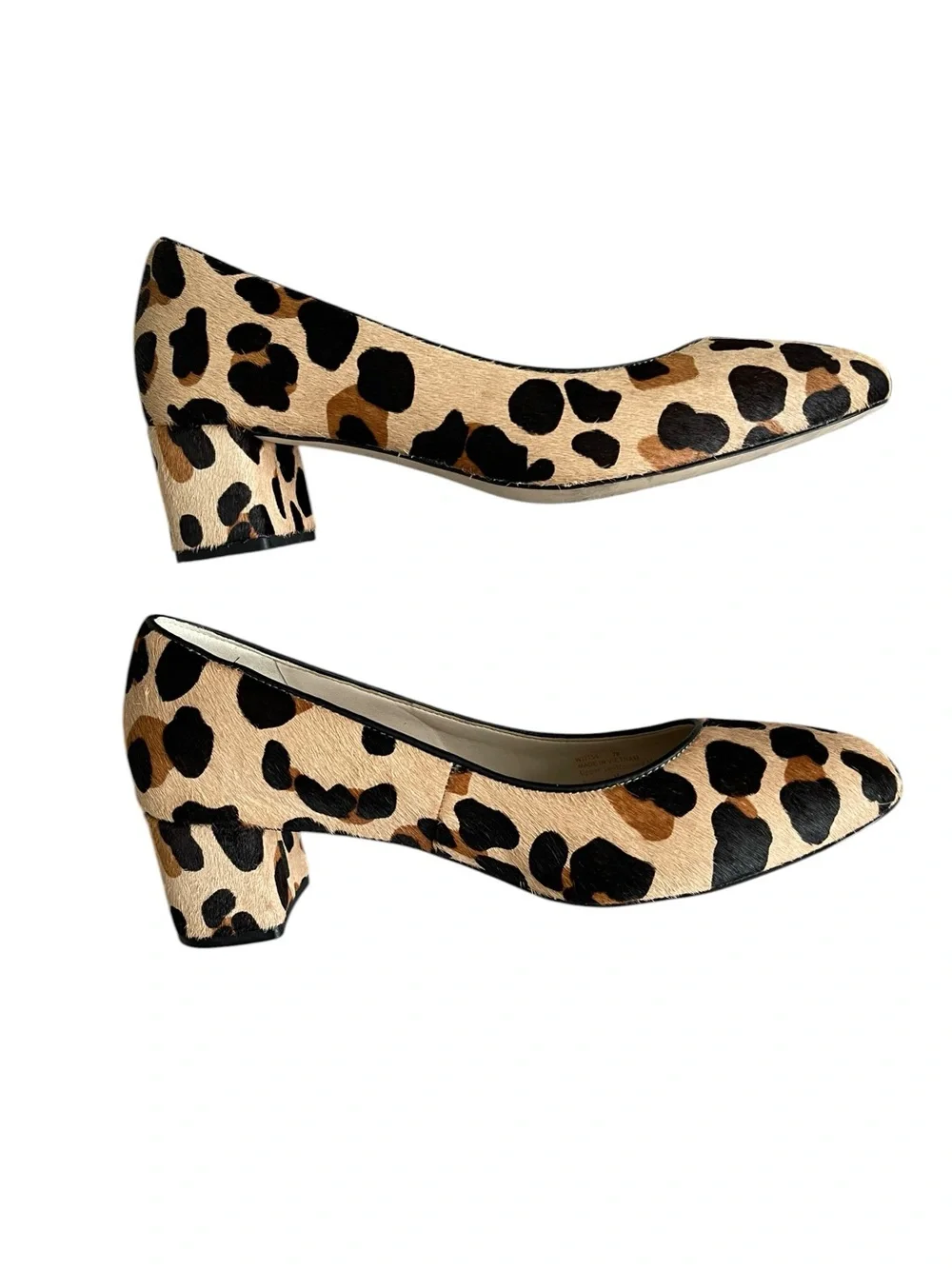 Cole Haan Lesli Calf Hair Pumps Women’s Size 7 Animal Print Block Heel
